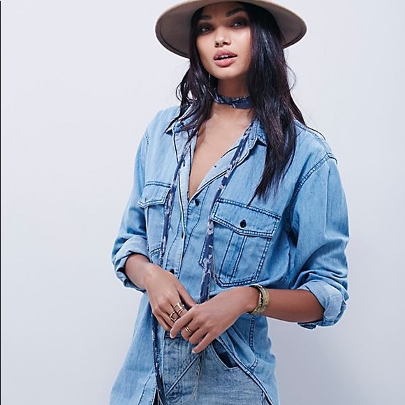 Free People Tops - 🎁Free People XO Denim Shirt!